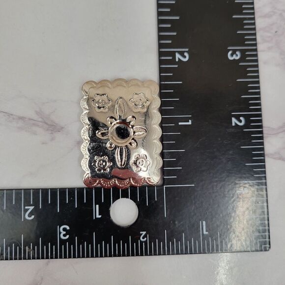 Concho Button Covers Silver Toned Western Floral Lot of 4 - Picture 11 of 13